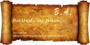 Batthyány Antos névjegykártya